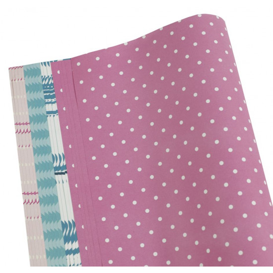 Папір подар-й офсет 50г.  mix 4 вида, фламінго, 50х700 (20 аркушів) Чехія Різнокольоровий Unison (PCZ5070-20-10)