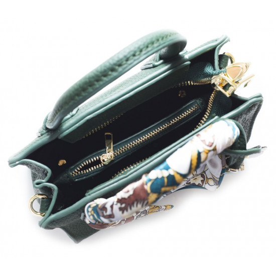 Сумка жіноча зелена 16х18см екошкіра (637 green)