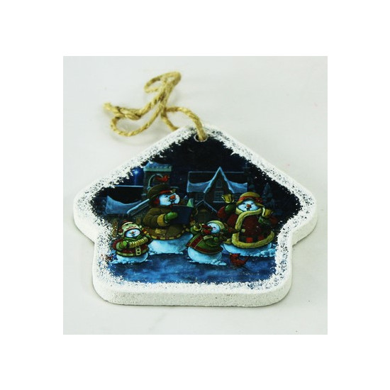 Ялинкова іграшка-листівка з фанерки, будинок без труби (EI-04)