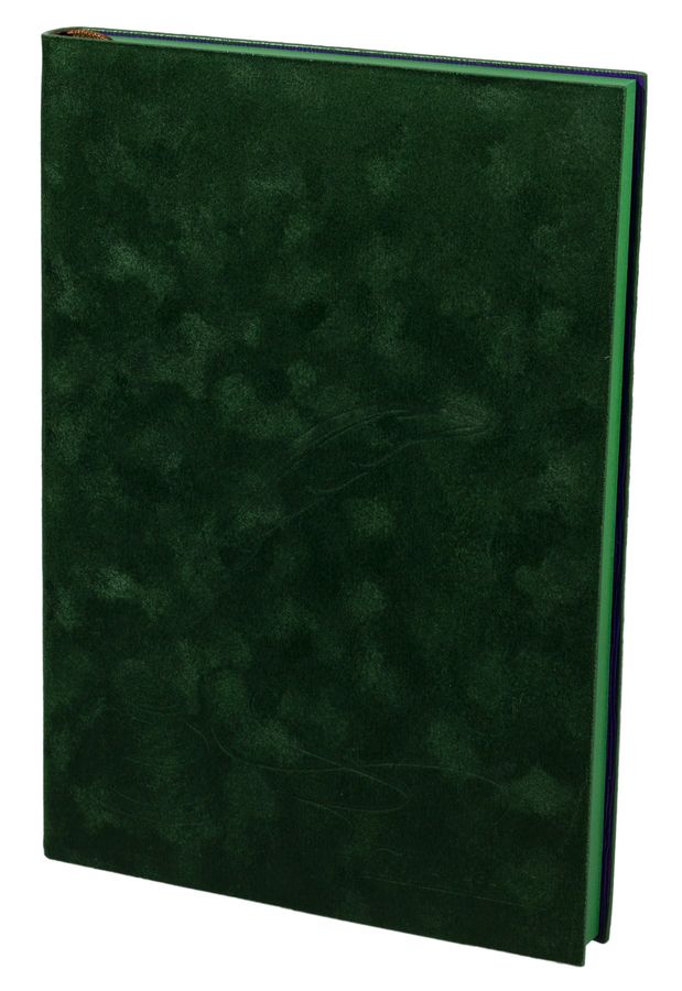 Щоденник недатований клітина оксамит "Перо" А5, м'який, фарб. торець, 160 аркушів, тиснення (1404-А5NK)