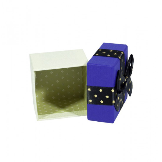 Подарункова коробка D29-16, ювелірна синій та білий, 8х8х6.5см, 6шт/уп (D29-16)
