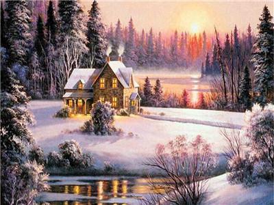 Картина по номерам "Домик в лесу" 40*50см,крас.-акрил,кисть-3шт. (RA3582)