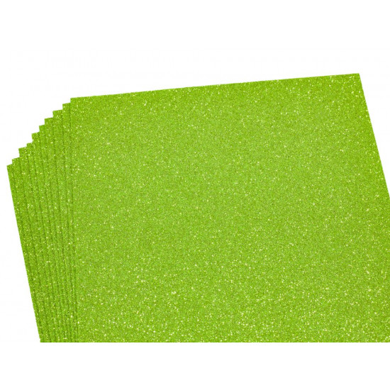 Фоамиран с глиттером 21 х 29,7см, 1,7мм, 10 листов, салатный Зеленый Unison (17GLA4-057)
