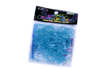 Набір резинок для плетіння браслетів,  металік бірюза, 200шт./уп (Нт 117.5)
