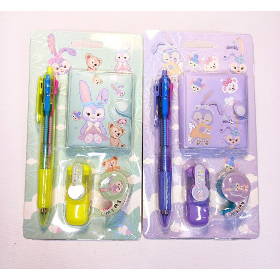 Набір блокнот+ручка кулькова 3-х кольорів+маркер+скотч "Зайчик" у блістері, 2 види Різнокольоровий Unison (Е-006-R)