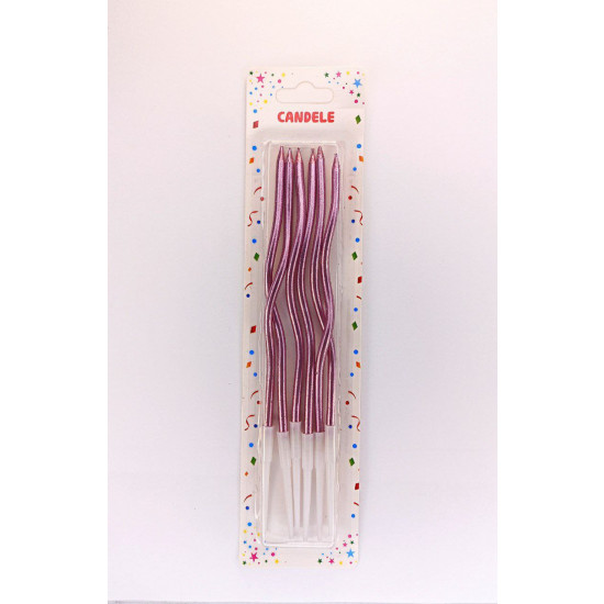 Набір свічок для торту "Коктейльний 16см", РОЖЕВЕ ЗОЛОТО, 6шт/уп Рожевий Unison (Y-1 rose gold)