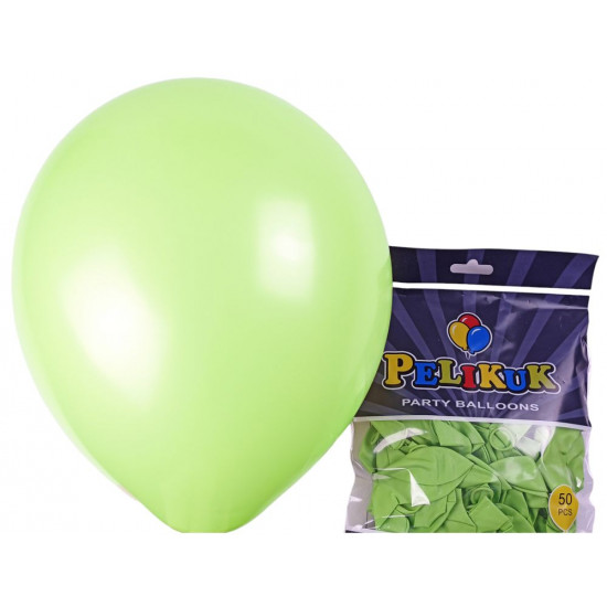 Шарики круглые Pelikuk 13' (33 см) пастель салатный, 50шт/уп Зеленый Pelikuk (1350C-109)