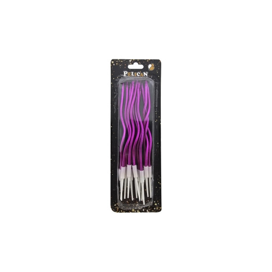 Свічки "Коктейльна 12 штук" хром фіолетовий (861008)