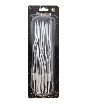 Свічки "Коктейльна 12 штук" хром срібло (861002)