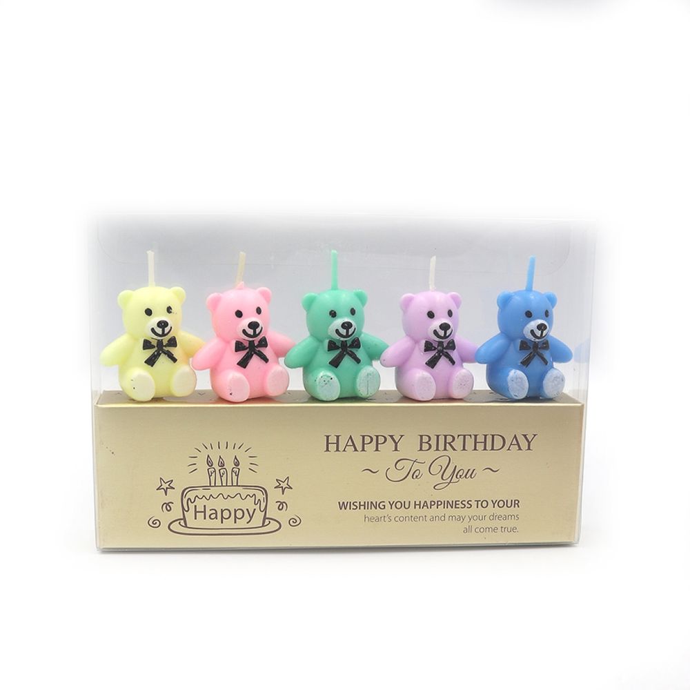 Набір свічок-фігурок для торта "Ведмедик" 5шт (9382 DSCN)