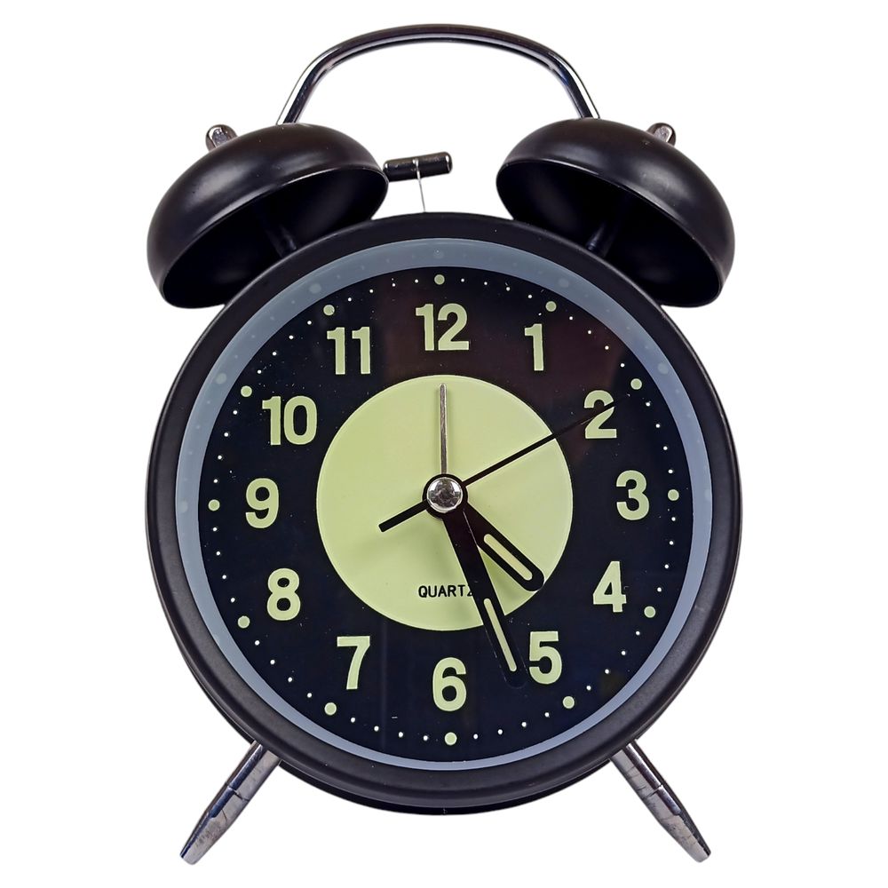 Часы-будильник металлические "Классик-Флуоресцентные" 16см 4 цвета (860)