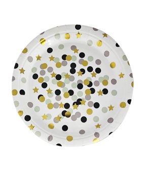 Тарілки паперові TM Pelican 18cm "Білі  з кольоровим горошком " -  10шт (871604)