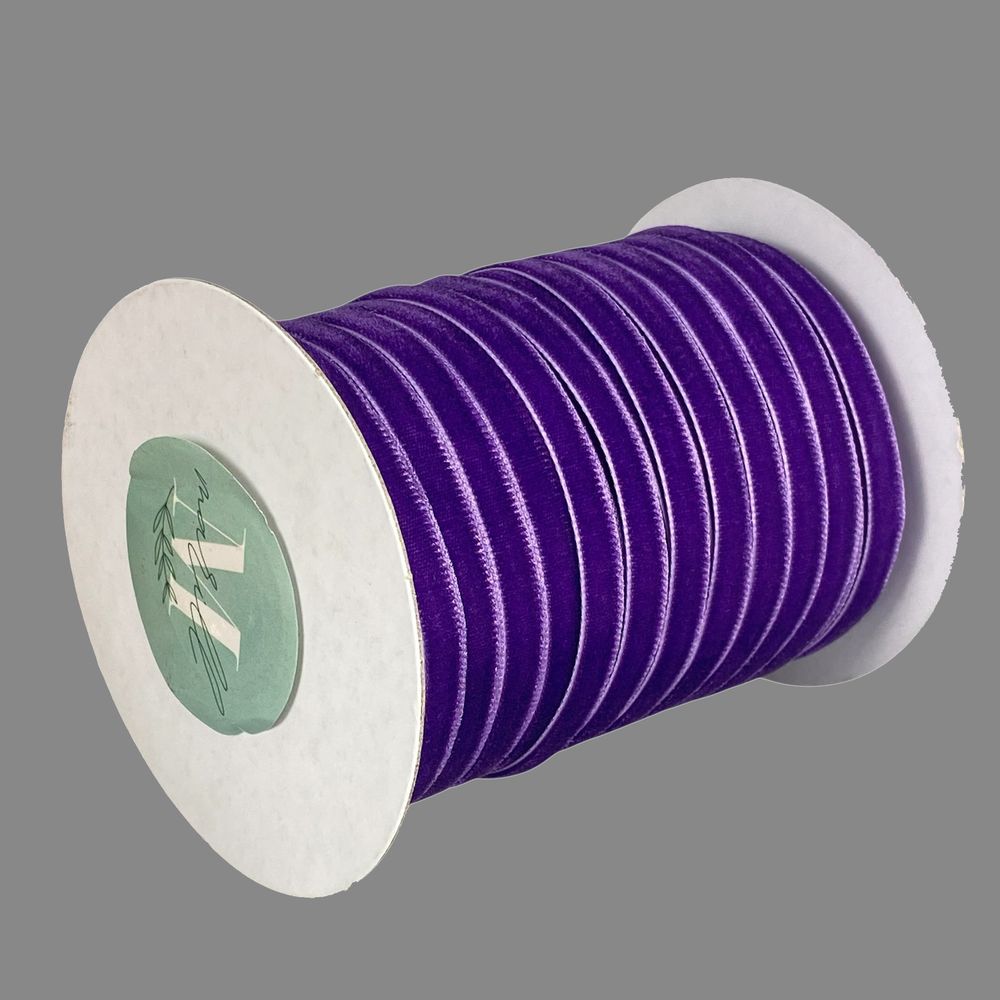 Оксамитова стрічка  0,6 см х  50 ярдів Фіолетовий Marill (D00806- C 39)