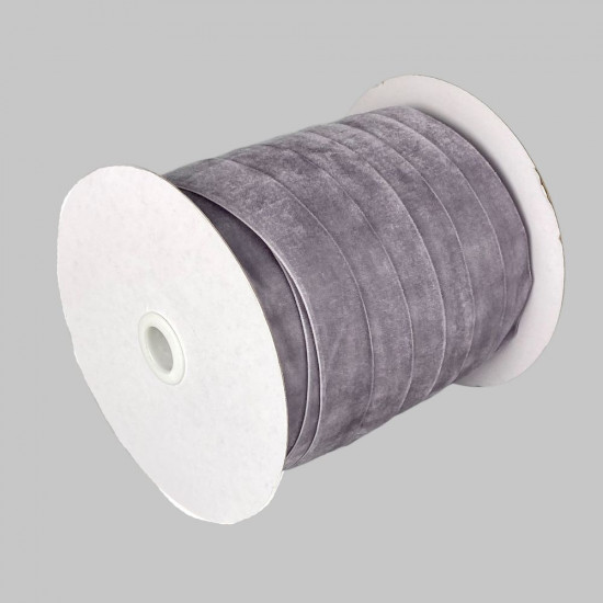 Оксамитова стрічка  2,5 см х 50 ярдів Сірий Marill (D00825- C 60)