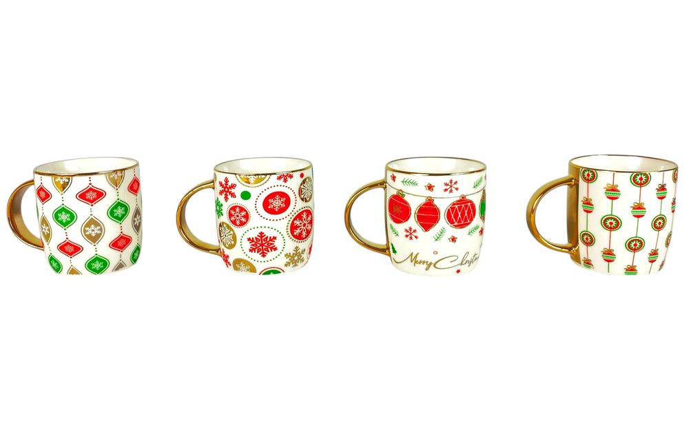 Чашка 350мл Новорічний принт із золотом (CP7440)