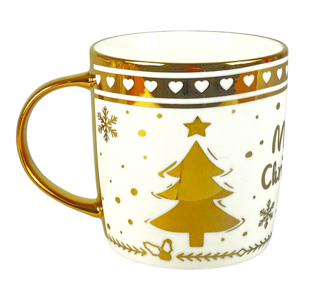 Чашка 350мл Новорічний принт із золотом (CP7442)