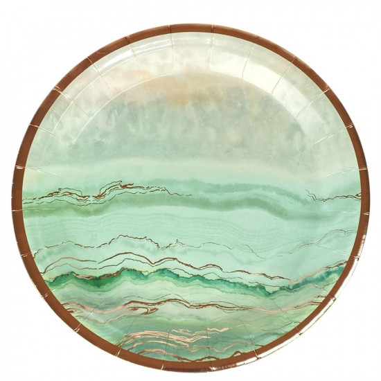 Тарілки  картонні 23см "Мармур з фольгою" 10 штук,  250гр (7319 CP)