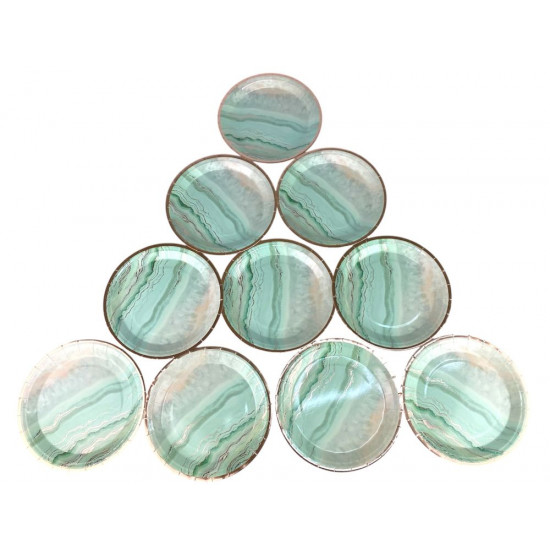 Тарілки  картонні 23см "Мармур з фольгою" 10 штук,  250гр (7319 CP)