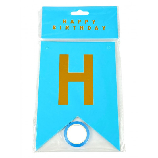 Гірлянда-прапорці HAPPY BIRTHDAY 12 х 17см (HB-1098  blue)