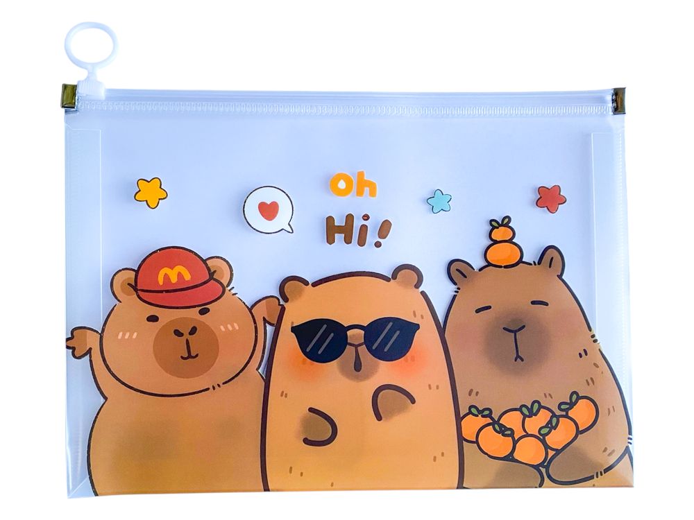 Папка для зошитів А5+ на змійці "Капібара" 24 х 18,5см (7032)