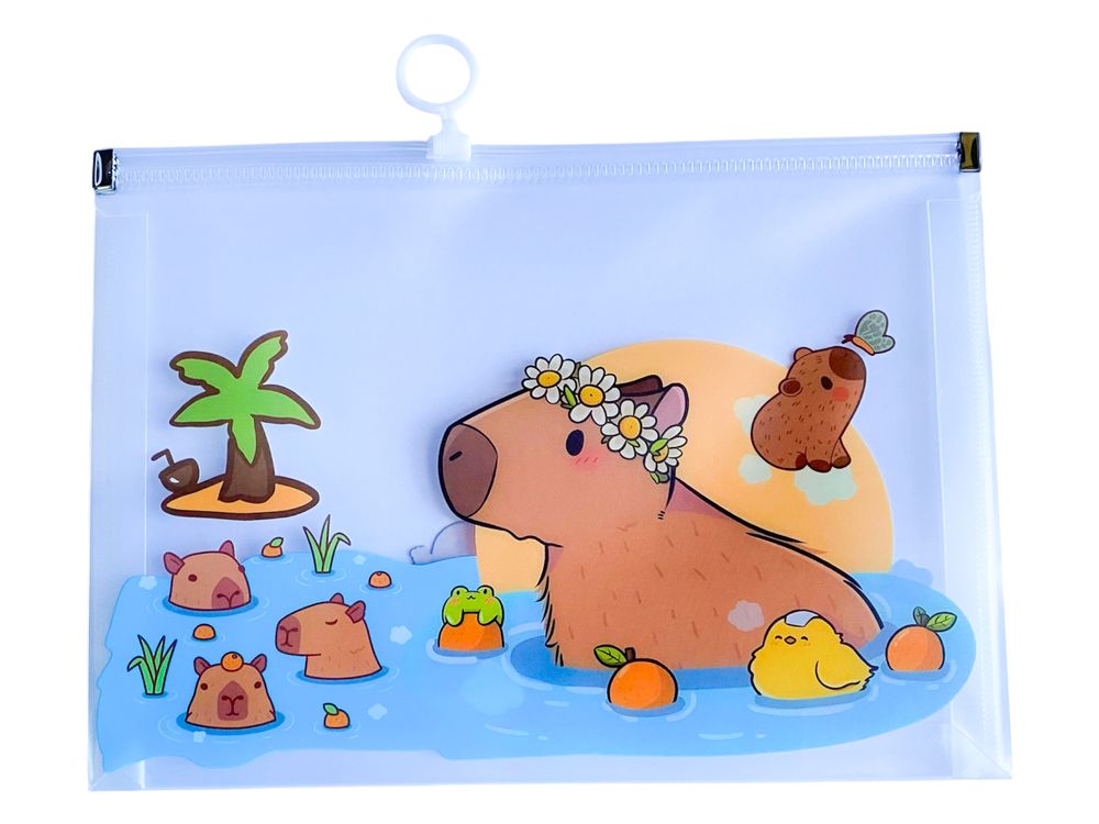 Папка для зошитів А5+ на змійці "Капібара" 24 х 18,5см (7032)