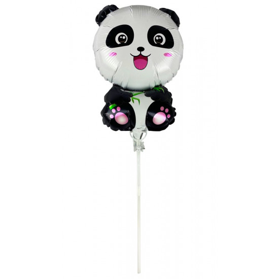 Кулька надувна фольгована mini Myler, Панда + палиця пластикова 30см (BP10830/MN130)