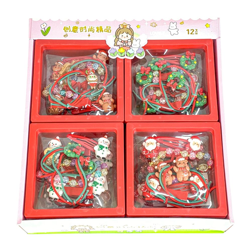 Набір дитячої біжутерії: гумки для волосся, браслет, шпильки для волосся (9327)