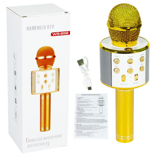 Мікрофон караоке 858 золотий (WS-858)