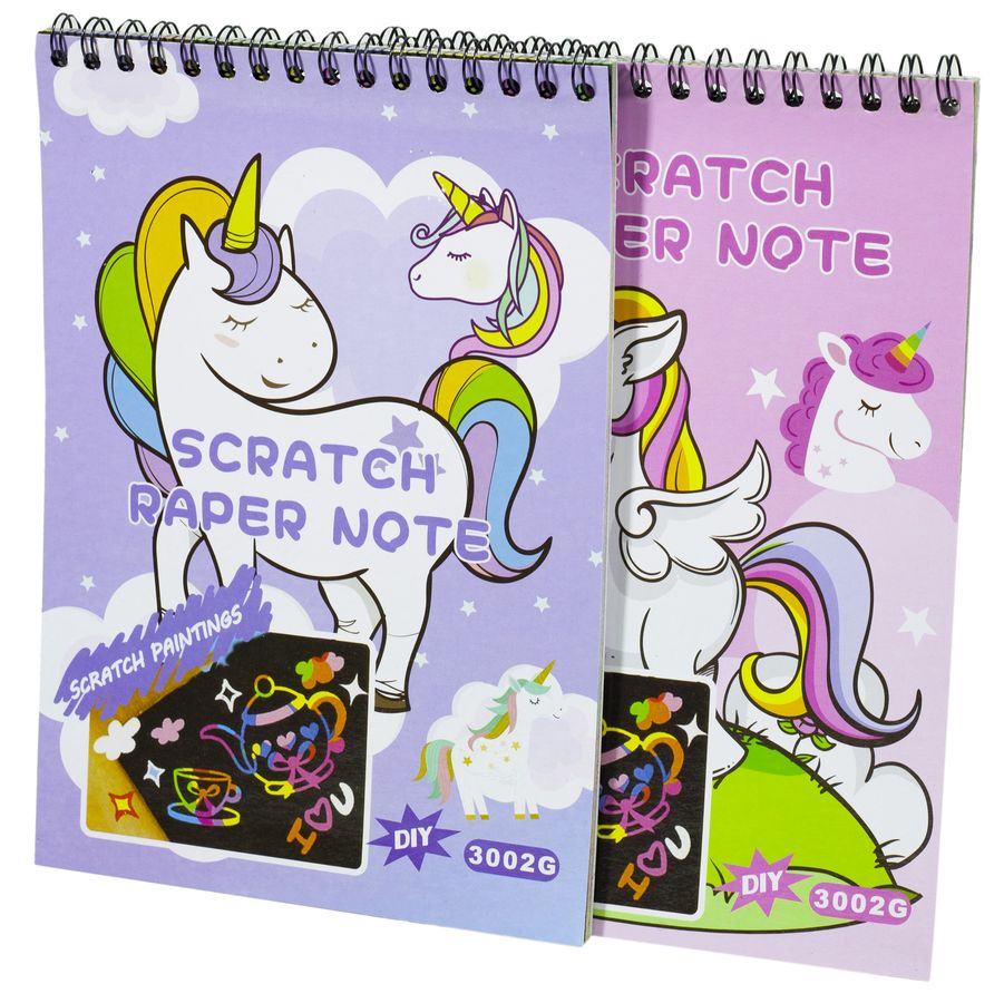 Блокнот для гравюр  А5/10л.+2чорн.л."Єдиноріг"+дер.палоч.Scratch note_14*20см Unison (E-3002-U)