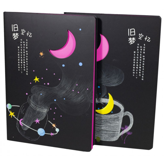 Блокноти-чорні листи, обл. крафт, А5- 20 аркушів "Місяць неон" (3202-03)