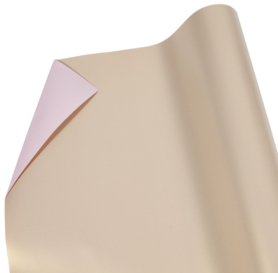 Плівка 0,6х9м, з золотим напиленням для квітів двостороння бісквітний + рожевий (PTGD-05)