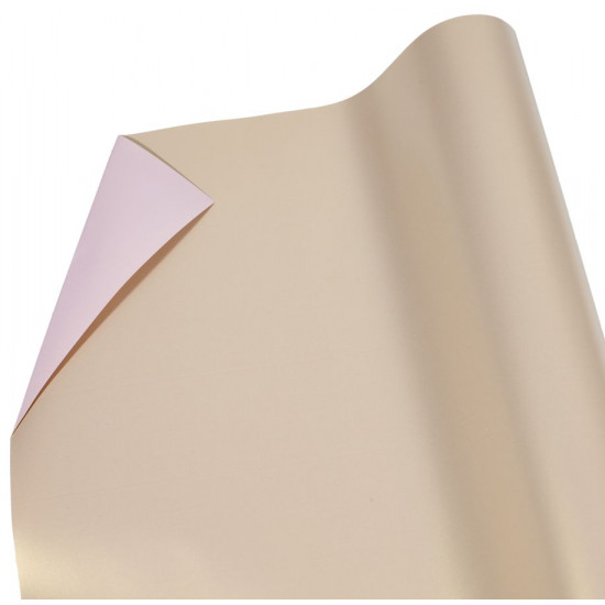 Плівка 0,6х9м, з золотим напиленням для квітів двостороння бісквітний + рожевий (PTGD-05)