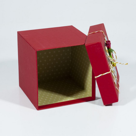 Подарункова коробка PG18-2, квадратна червона 11.5х11,5х11,5см, 4шт/уп (PG18-2)
