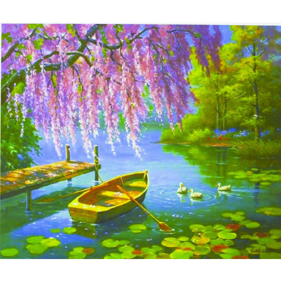 Картина за номерами "Лісове озеро" 40 * 50см, крас.-акрил, кисть-3шт. (5137)