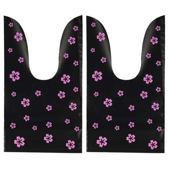 Пакет поліетиленовий"чорний з рожевими квітами" з вушками 17х9,5х6.5 см, 50шт. в упак (575-1-5)