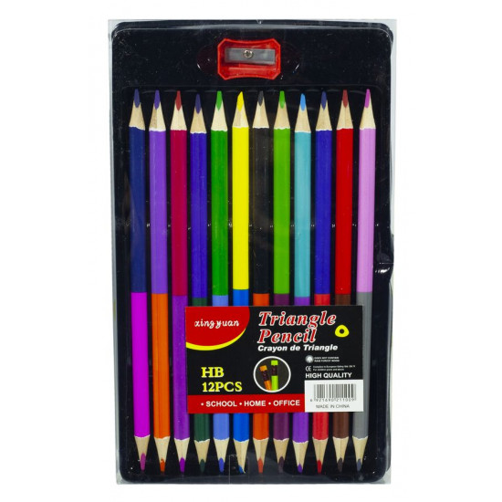 Набір L412-24 кольорових олівців, 3мм, 12 кольорів в пластиковій упаковці Unison (L412-24)