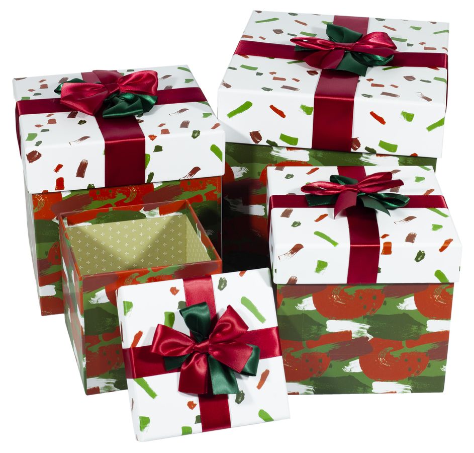 Подарункова коробка 08302-27, квадратна, 22X22X21.5cm/19X19X18.5/16X16X15.5/13X13X12.5.cm   4шт. в наборі (08302-27)