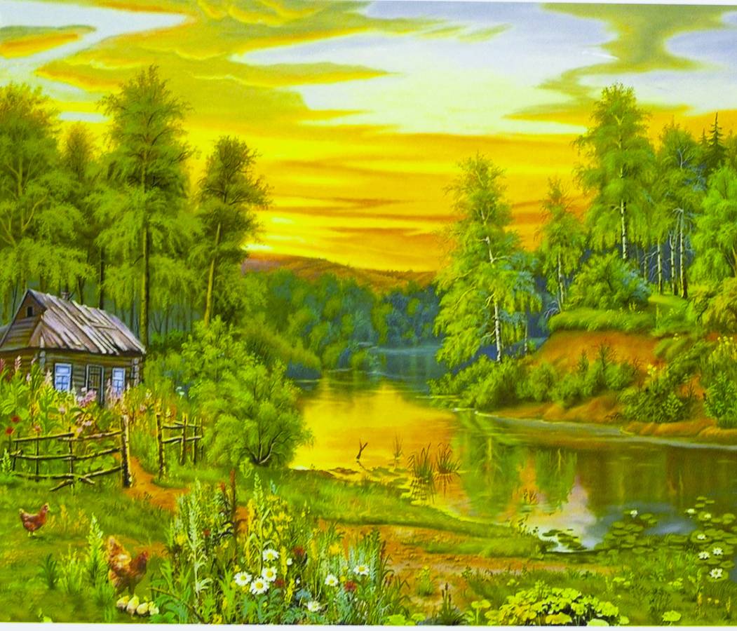 Картина за номерами "Літо в селі" 40 * 50см, крас.-акрил, кисть-3шт. (5202)