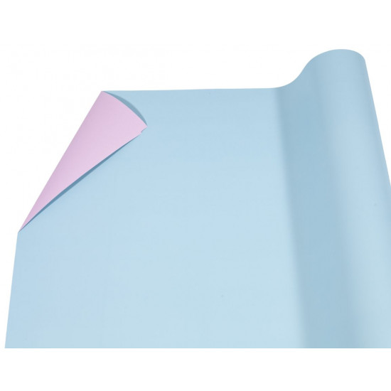 Плівка матова для квітів, 0,6мх9ярд,   двостороння аквамарин+рожевий (P2TD-32)