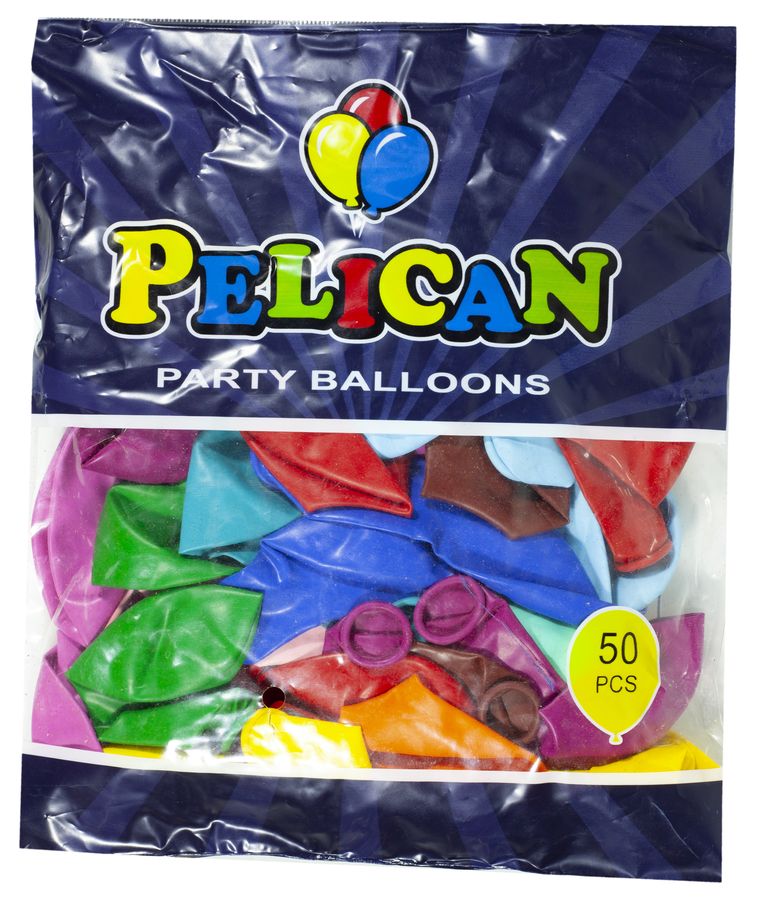Шарики Pelican 10' (26 см), пастель ассорти, 50 шт/уп Разноцветный Pelican (811888/1050-888)