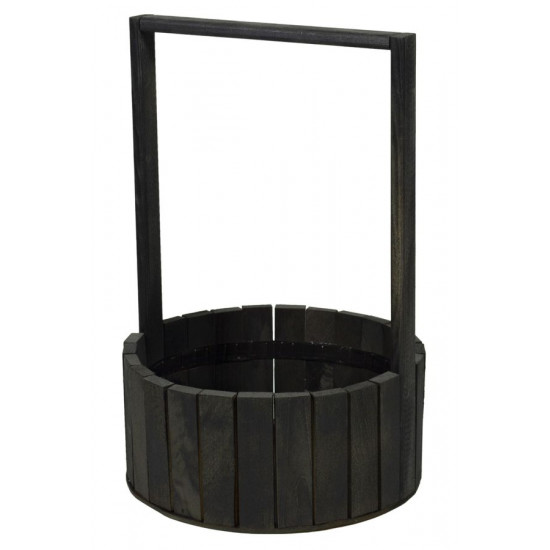 Кошик чорний дерев'яний  круглий великий BW-230    35\22\10 (BW-230 black)