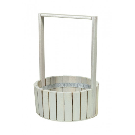 Кошик серебро дерев'яний  круглий великий BW-230    35\22\10 (BW-230 silver)