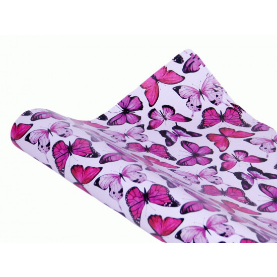 Бумага подар-я офсет 50г.бабочки на белом ; 1000х700 (10листов)Чехия (PCZ10070-10-24)