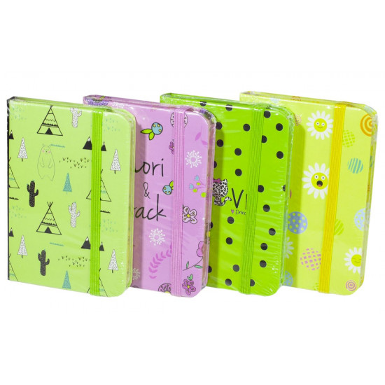 Блокнот на рез. A7 7,5*10,5см кольор. торець,  mix (2000-А7)