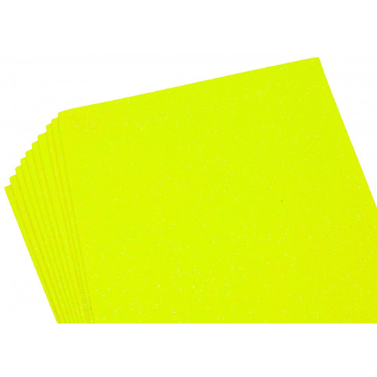 Фоамиран 1,8мм  желтый с глиттером, перелив. разными цветами, 10503 Желтый Unison (10503)