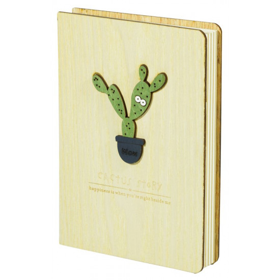 Блокнот дерев'яний подарунковий LZB32-9133, 32К, 134x193x22mm, 4дизайни, 256 аркушів, з дерев'яною ручкою (LZB32-9133)