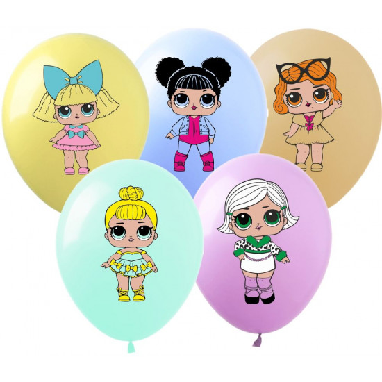 Шарики  12' (30 см), "Кукла ЛОЛ", 10 шт/уп Разноцветный Pelican (828025)