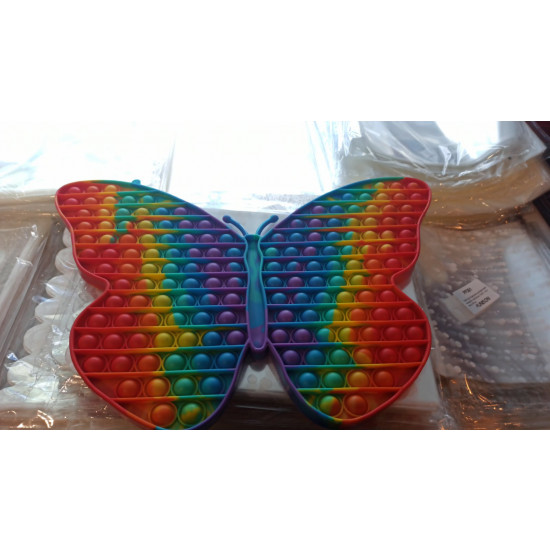 Іграшка-антистрес, пупирка великий метелик, "POP IT" райдужні (PI-R BB)