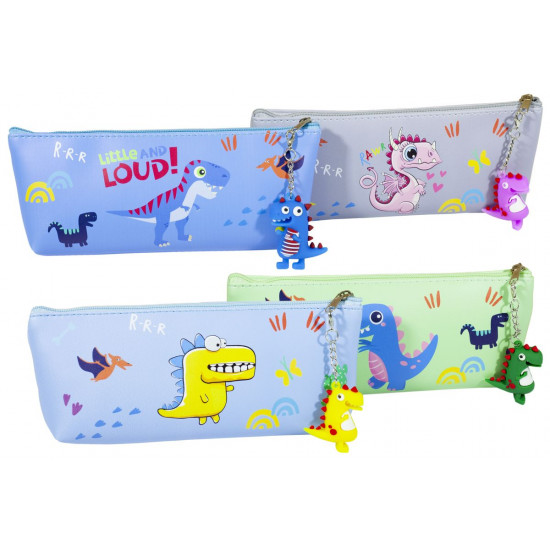 Пенал-косметичка, уп.PVC з брелоком "Динозаври" шкір зам, в / в, 4 дизайну (528-4)
