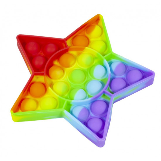 Іграшка-антистрес, пупирка зірка, "POP IT" райдужні (PI-R звезда)